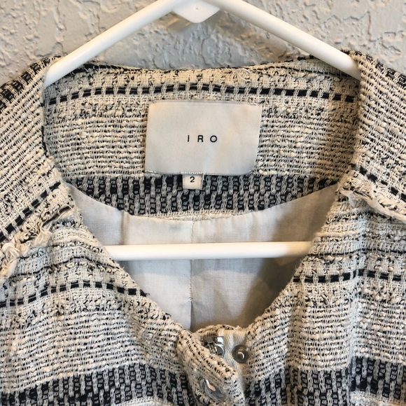 Iro Lizzie Women’s Jacket in White and Black, size 2 or size Small - Picture 3 of 8